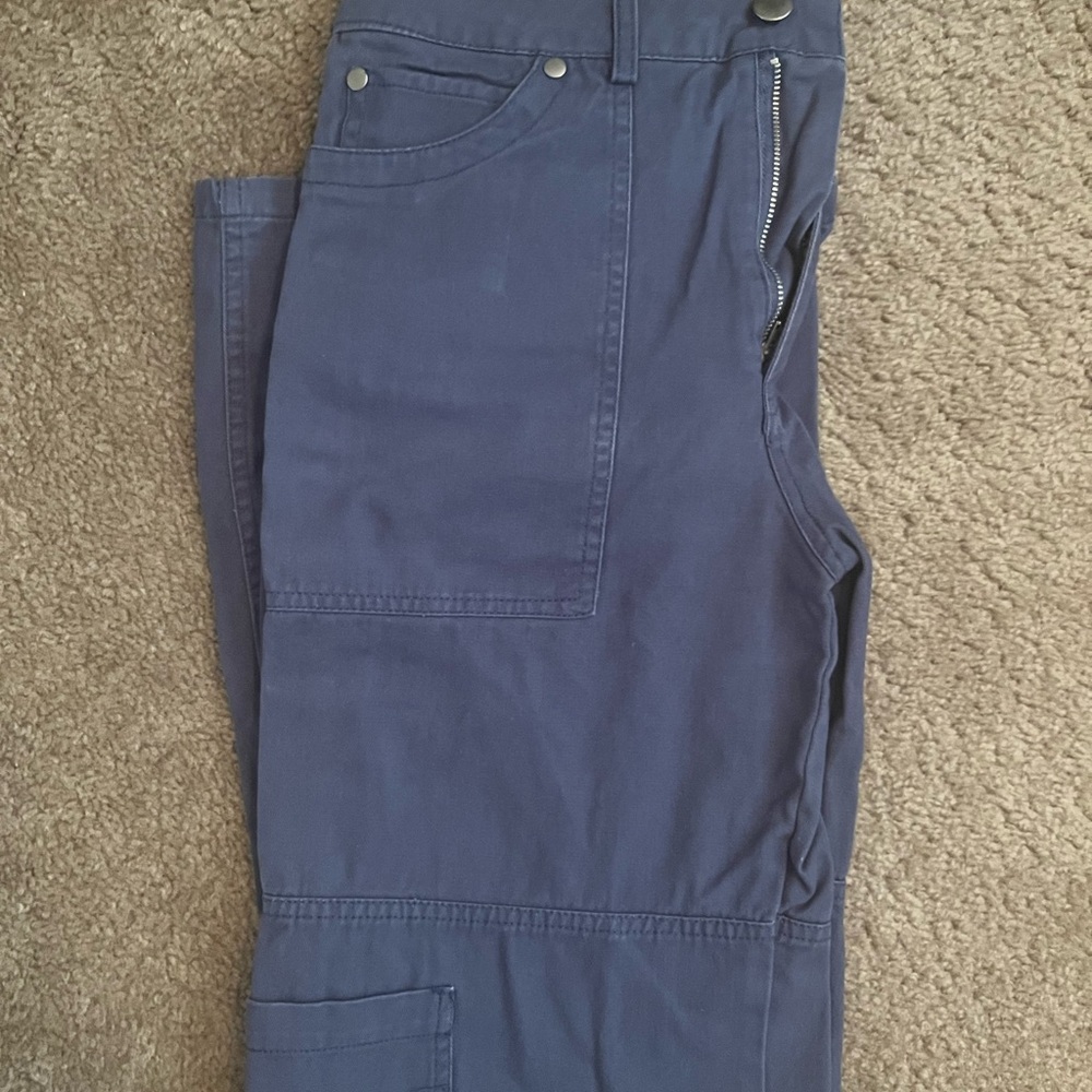 Forever 21 Blue Cargo Pants Wide Straight Leg